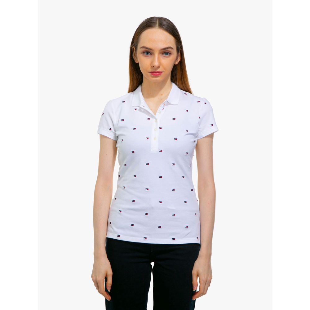 TOMMY HILFIGER - EMBROIDERED SLIM FIT POLO - White