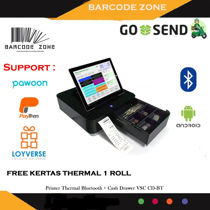 VSC CD-BT PRINTER THERMAL BLUETOOTH + CASH DRAWER SETARA MPOP STAR MICRONICS
