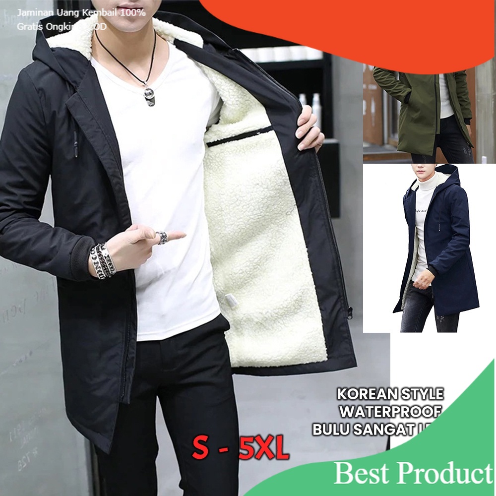 Jaket pria casual kekinian SHERPA / jaket pria korean style / jaket sherpa / long coat pria korea / 