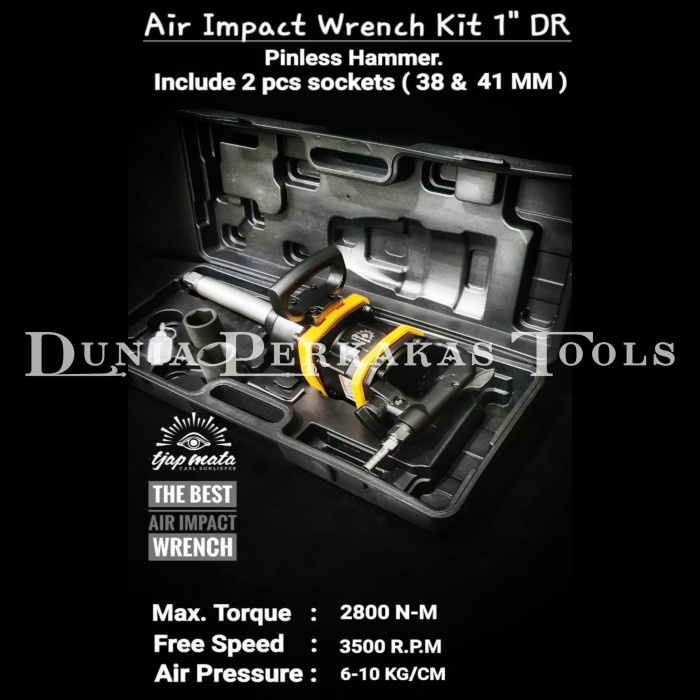 Tjap Mata Air Impact Set 1 inch Air Impact Wrench twin Hammer Original