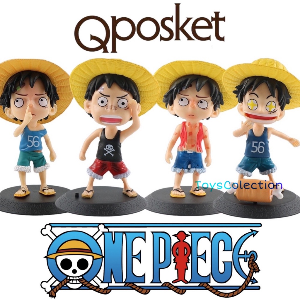 ACTION FIGURE ONE PIECE MONKEY D LUFFY CHILDHOOD VER PICK NOSE TOPPER CAKE PAJANGAN Q POSKET LUFFY O