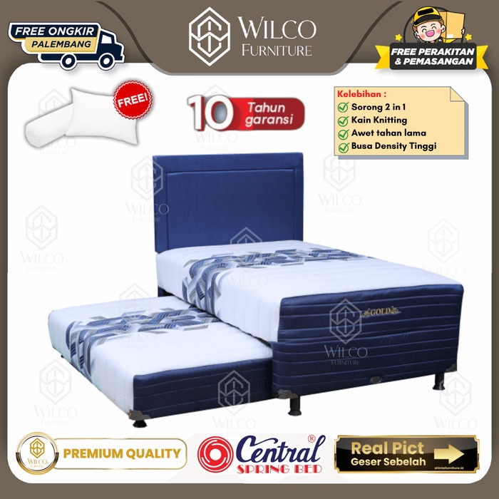 Bed Sorong GOLD CENTRAL 2 in 1 Orthopedic / Kasur Springbed Sorong - Fullset 100x200