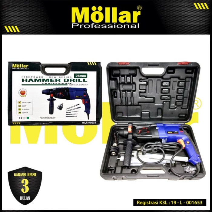 MOLLAR HD826 MESIN BOR BOBOK BETON SDS PLUS ROTARY HAMMER DRILL 26 MM