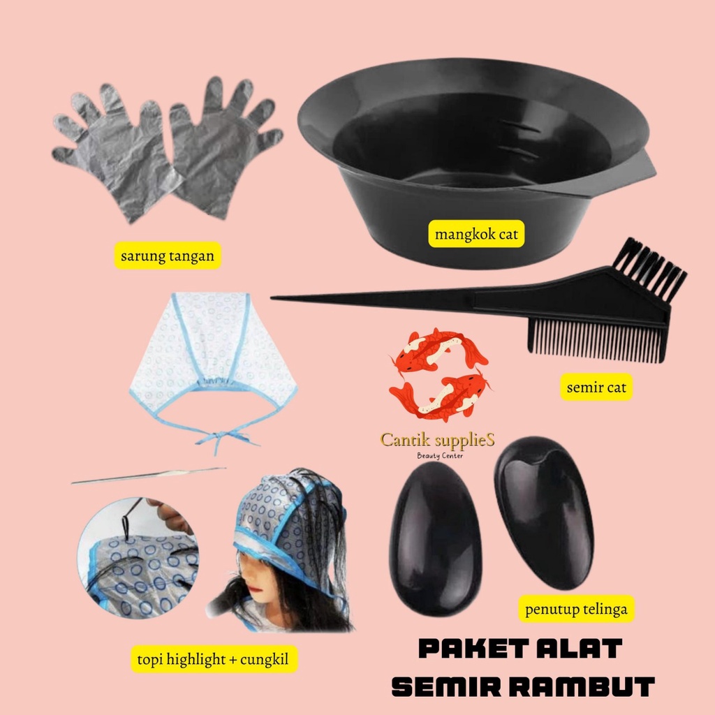 PAKET ALAT CAT SEMIR RAMBUT SALON BARBERSHOP LENGKAP