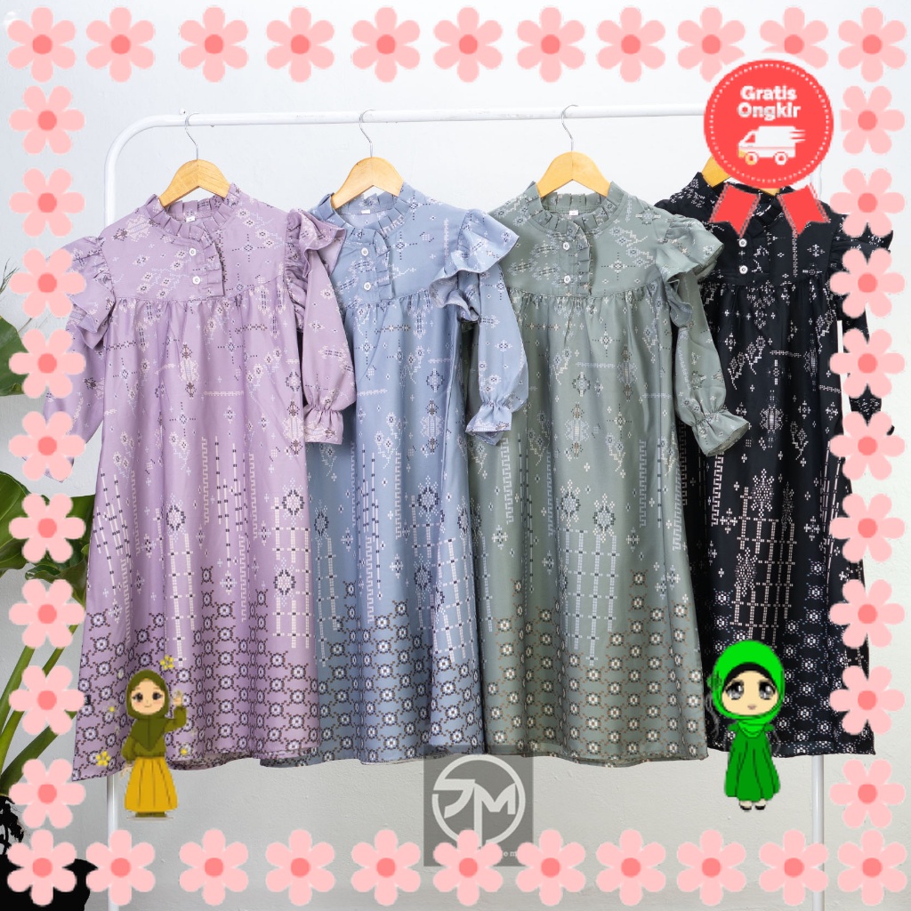 BAJU PANJANG & lONGGAR ANAK WANITA MOTIF POLOS CANTIK / Salim moslem - Amira Dress/ Gamis anak perem