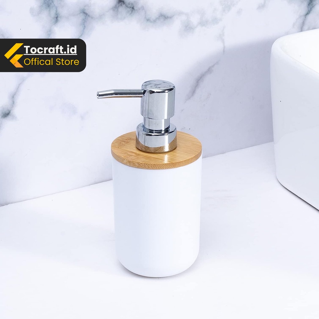 TCID Dispenser Tempat Sabun Cair Botol Pump Shampo Kamar Mandi Aesthetic Putih