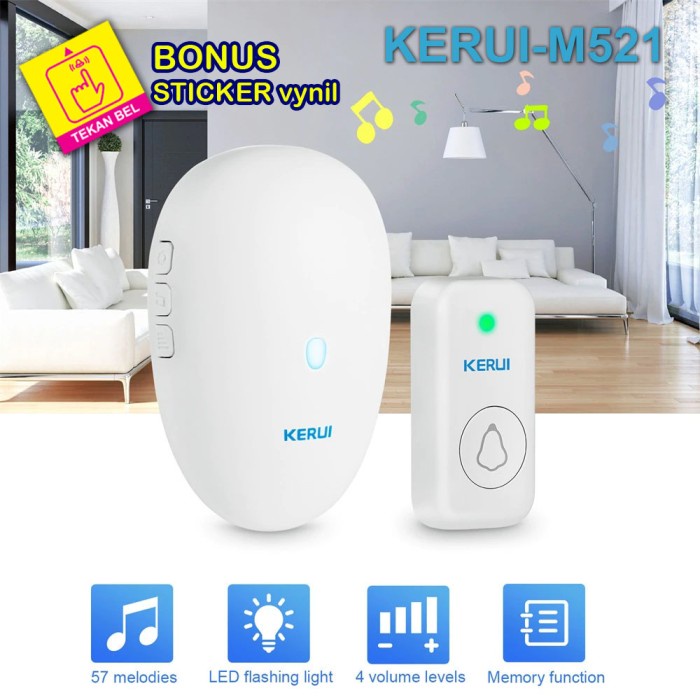 Bel rumah wireless KERUI M521 bel pintu ruko