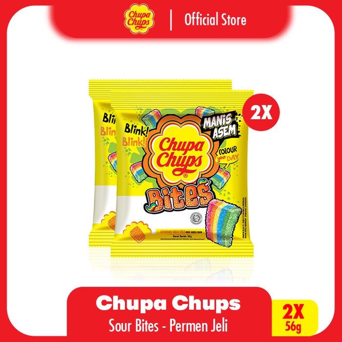 

✨PROMO✨ -Chupa Chups Sour Bites 112g - Permen Jeli Rasa Aneka Buah (2 Packs)