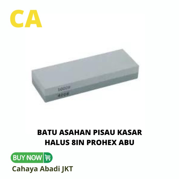 BATU ASAHAN PISAU KASAR HALUS 8IN PROHEX ABU 0530 015 KOTAK HITAM