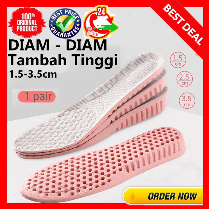 SOL PENINGGI BADAN PRIA DAN WANITA INSOLE PENINGGI ALAS SEPATU INSTAN
