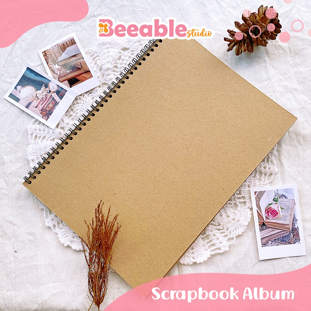 

Scrapbook A4 Buku Album Foto Vintage Aesthetic Polos Notebook Coklat Buku Gambar Story Book Kado