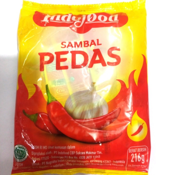 

SAOS SAMBAL INDOFOOD PEDAS SACHET SACHET 24 PCS NELLY MARKET