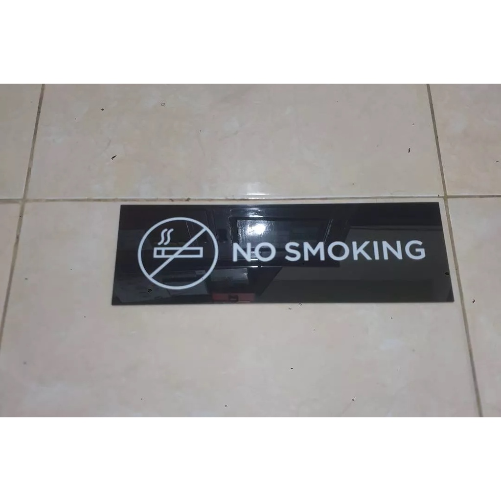 

No Smoking Sign Akrilik Papan Nama Ruangan Dilarang Merokok / Tinggal Tempel