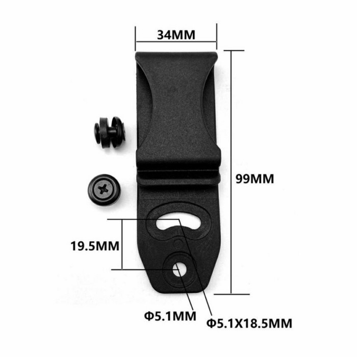 Kydex Clip Adjustable Quick Clip for sheath and holster