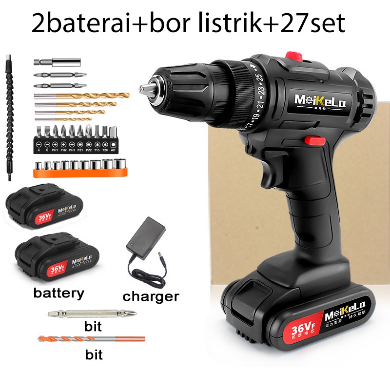 WR67U Mesin Bor Murah Alat-alat Listrik Bor Listrik + Baterai + Charger 36V Tanpa Kabel Bor Listrik Bor Listrik Bor Listrik Dan Obeng Bor/Bor Cordless/Bor Elektrik/Bor Makita/Bor Tangan Baterai Udara Reciprocating Pekerjaan Pemeliharaan Lapangan