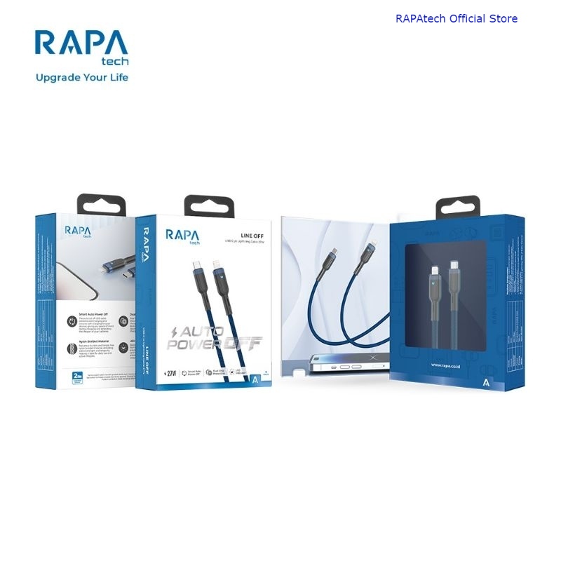 Original RAPAtech DC1104 Line Off USB-C to Lightning 27W Smart Auto Power OfF Cable
