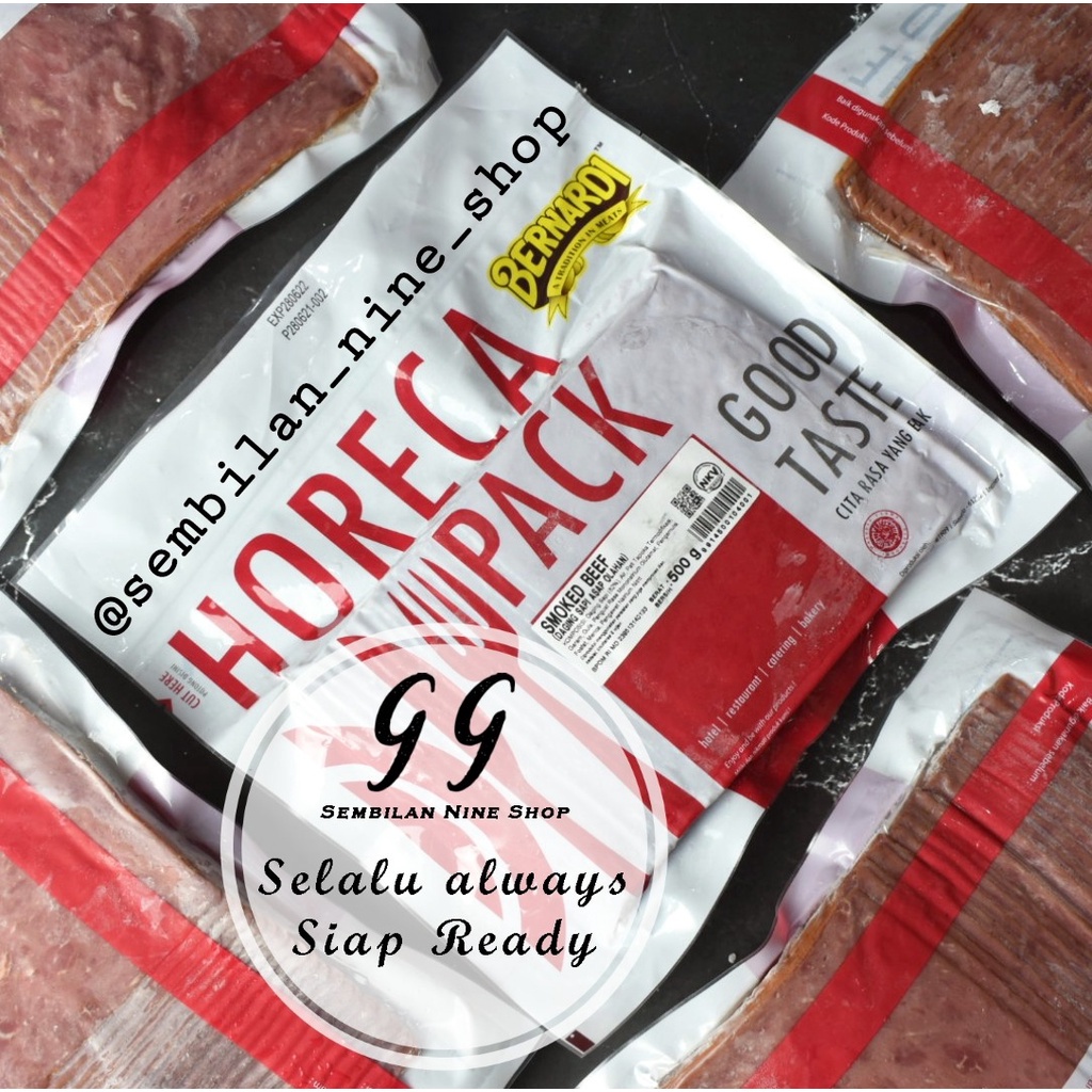

Bernardi HORECA PACK Smoked Beef BLOCK 500 Gram Daging Sapi Asap KOTAK