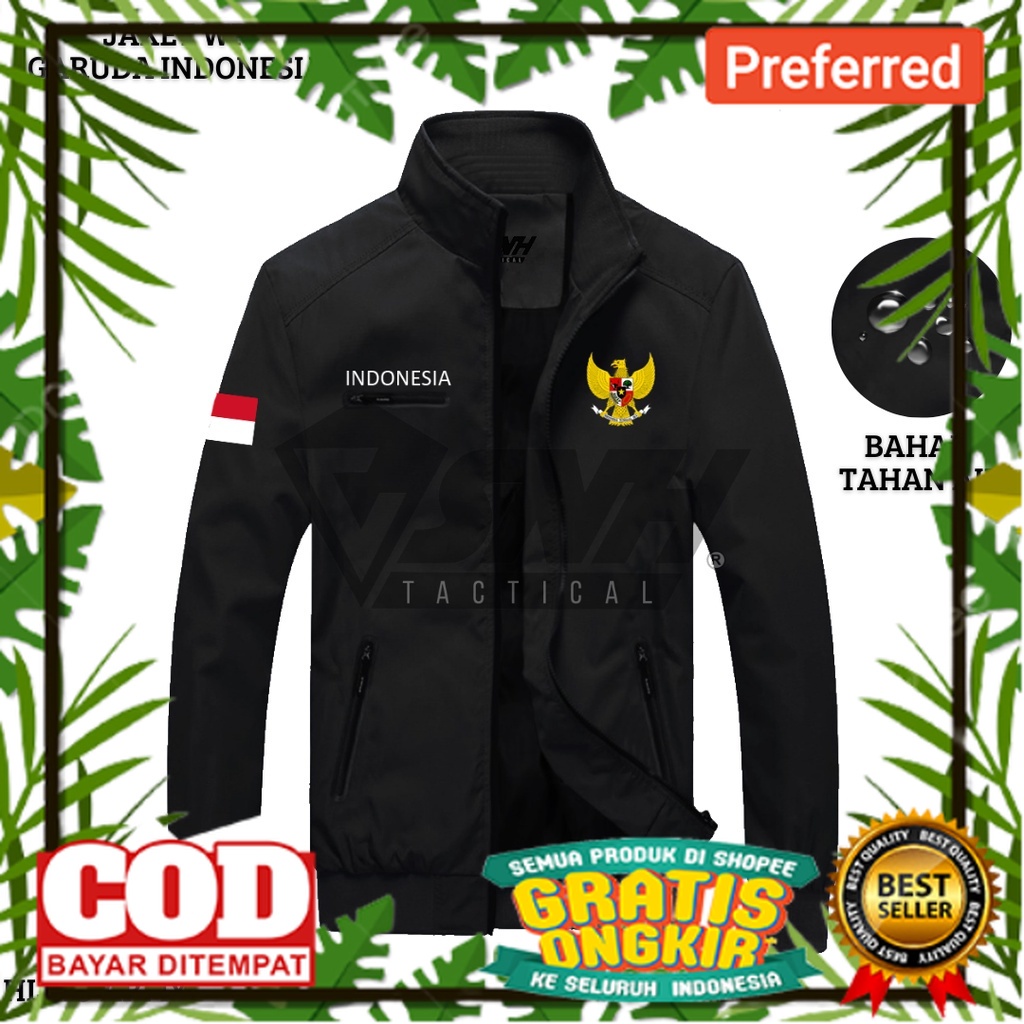 JAKET PARASUT KEREN DESAIN MBOIS //Jaket WP Garuda Indonesia [Hitam]