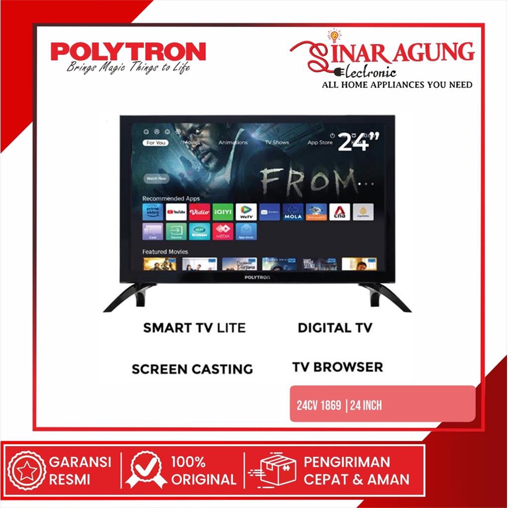 [COD] SMART TV LED POLYTRON PLD24CV1869 / 24CV1869 / 24CV-1869 (24 INCH / DIGITAL) GARANSI RESMI