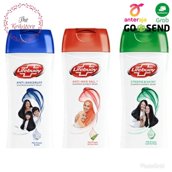 LIFEBUOY Shampoo Biru / Merah / Hijau Botol Kecil 70 ml