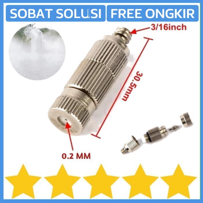 MIST NOZZLE 0.2 MM MISTING FILTER ANTI DRIP SPRAYER KABUT DRAT 3/16"