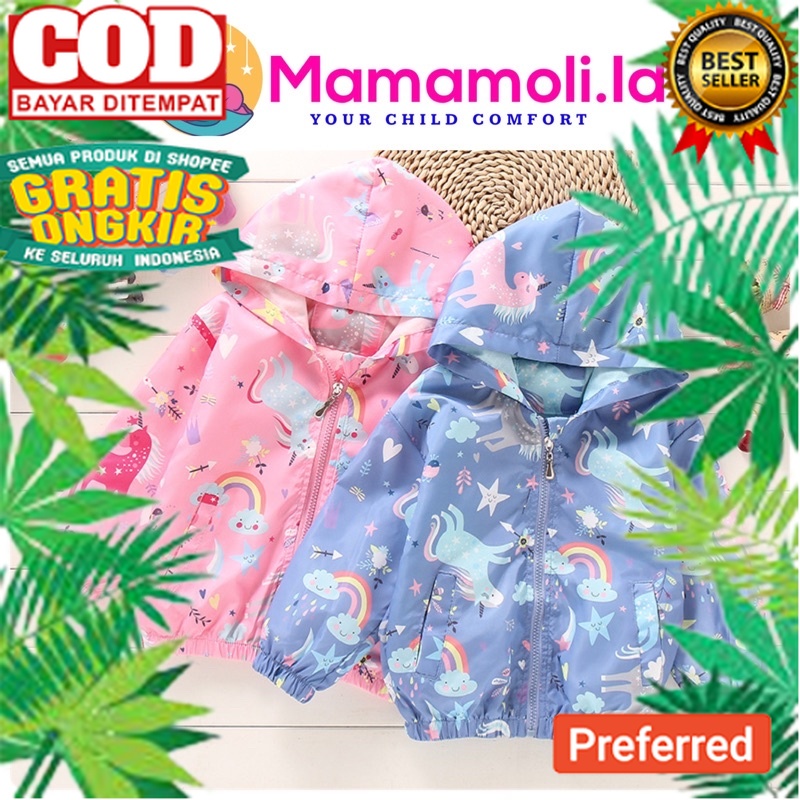 Jaket Anak Perempuan / Jaket Anak parasut Anti Angin Air / Jaket Hoodie Anak Perempuan/ Jaket Anak C