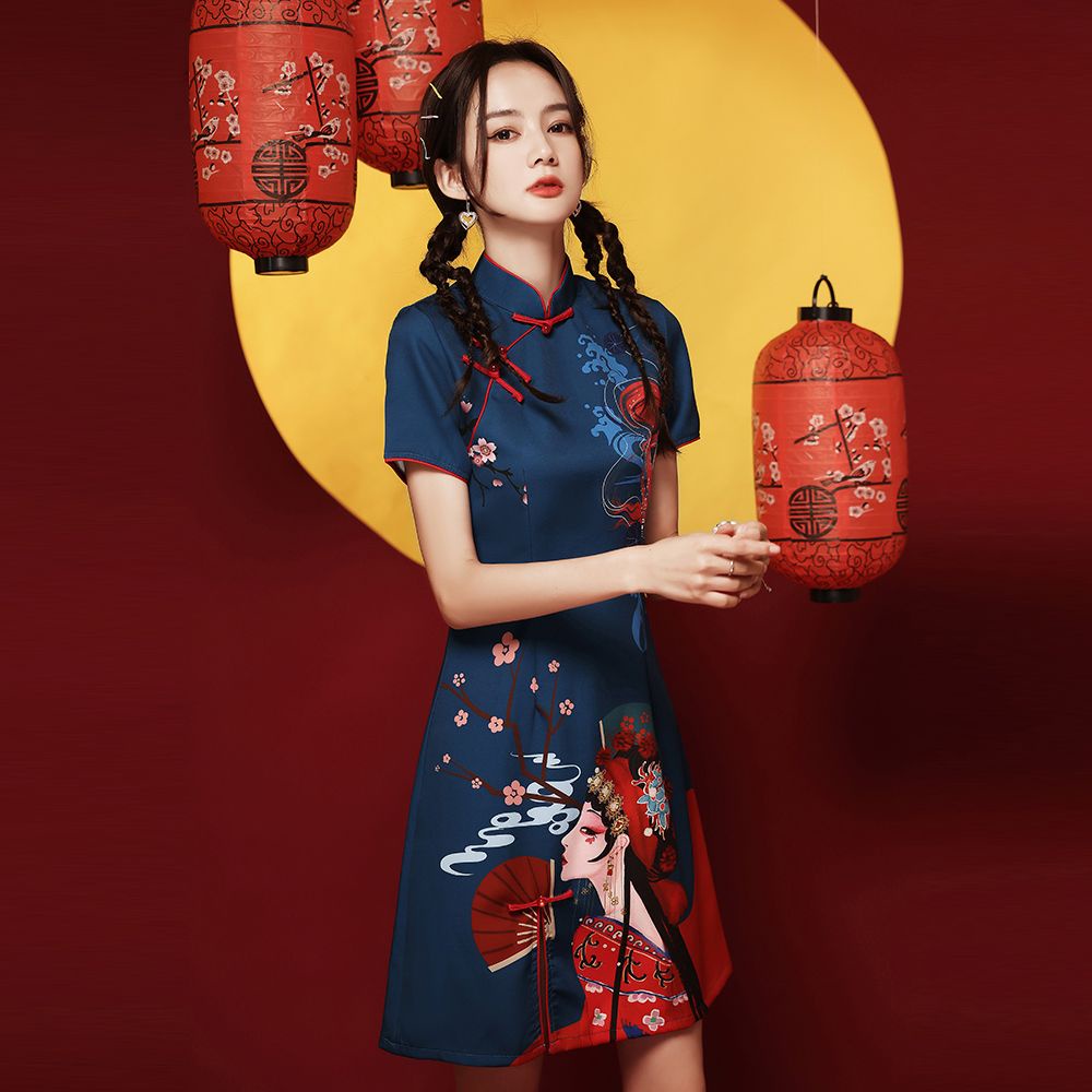 China-Chic cheongsam improved version Chinese style dress women