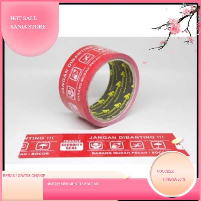 

LAKBAN FRAGILE MERAH JANGAN DIBANTING 2 INCH 48 MM 50 YARD