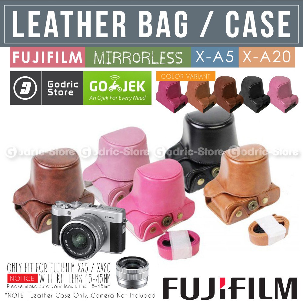 Azrilbagusshop - Fujifilm X?A3 / X?A5 / X?A10 / X?A20 Leather Case Tas Kulit Kamera Mirrorless
