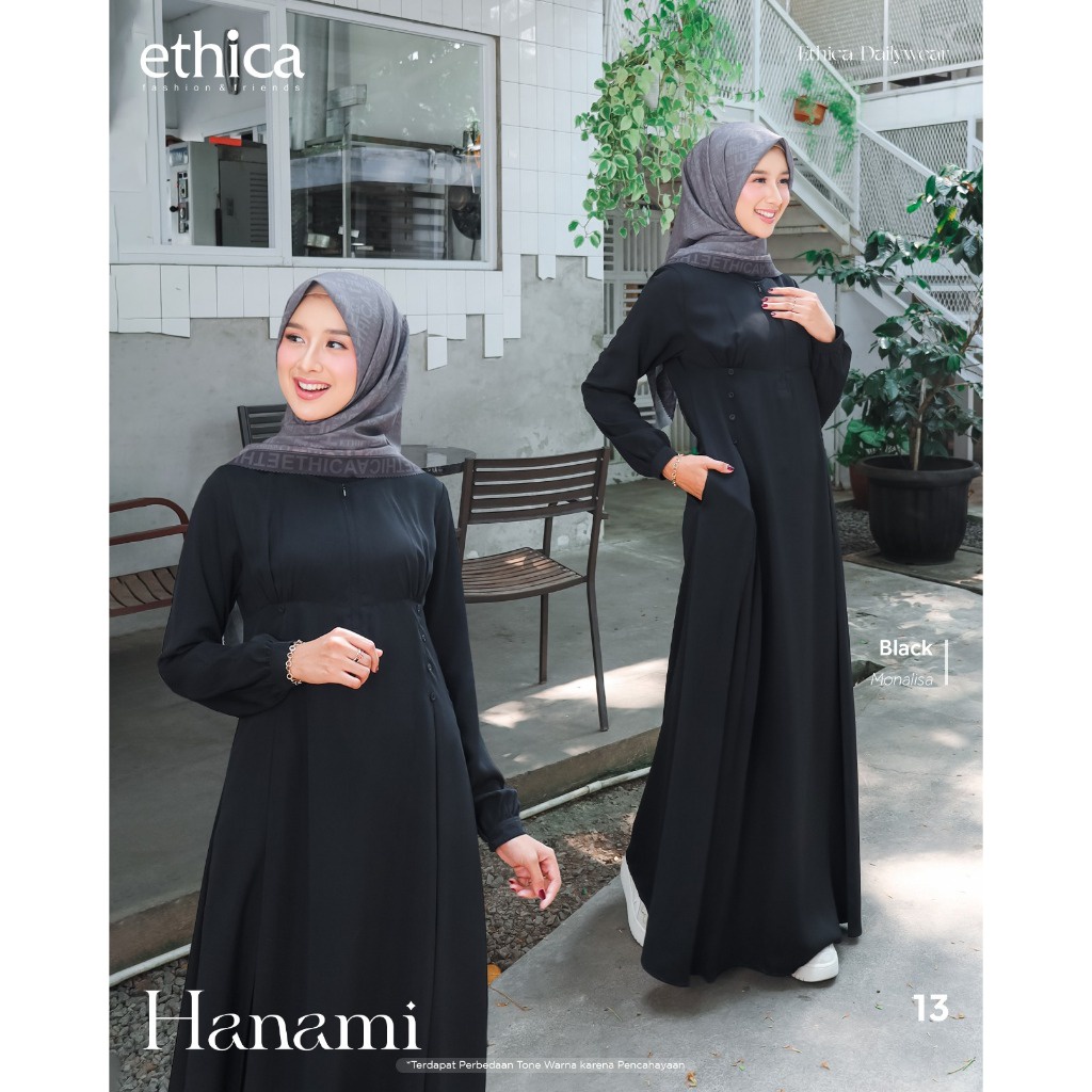 DRESS ONLY ETHICA ORIGINAL HANAMI 13 BLACK GAMIS DEWASA GAMIS ETHICA GAMIS FASHIONABLE 2023