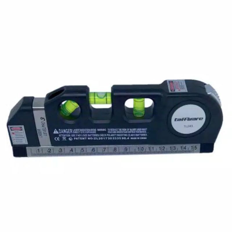 

Taffware LEVELPRO3 Penggaris Laser Horizontal Vertical 250CM + Waterpass - TL243 - Black