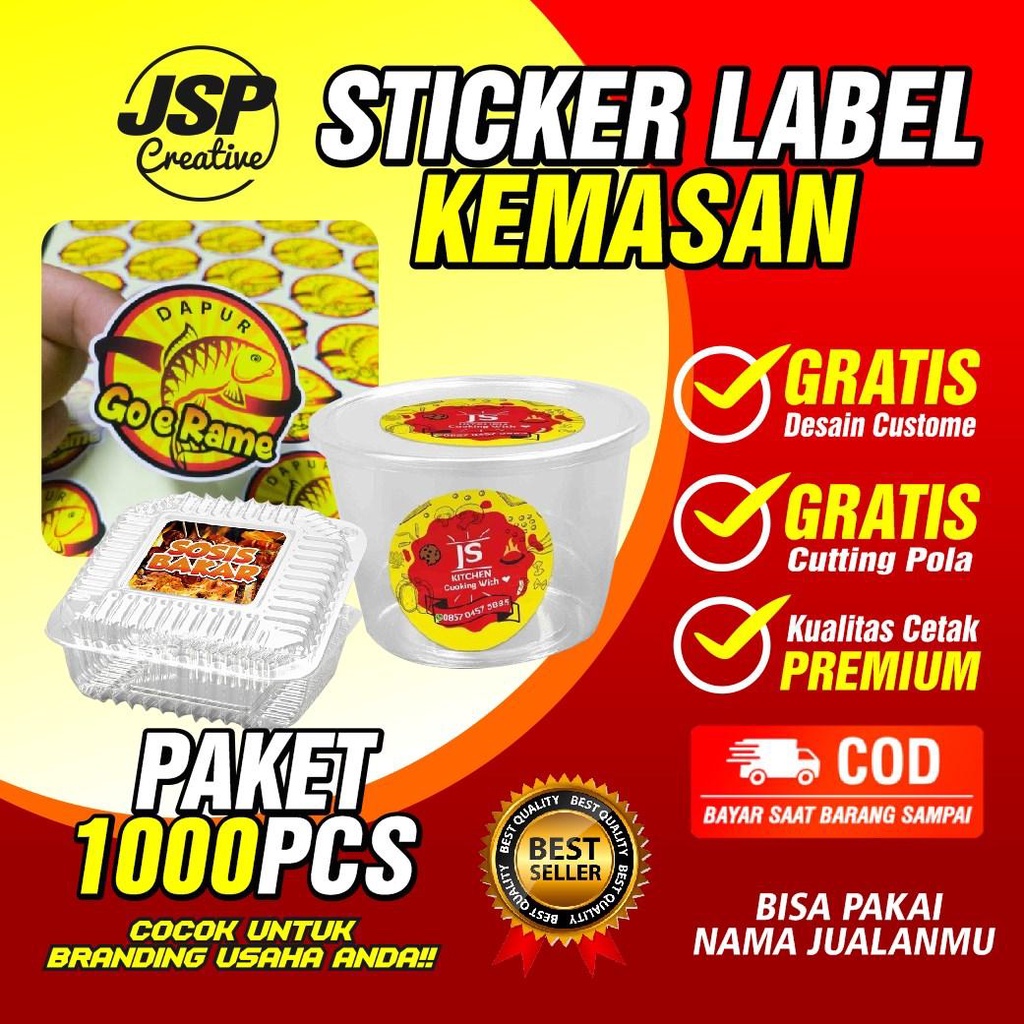 

STICKER LABEL KEMASAN PAKET 1000PCS PLUS CUTTING kertas plastik