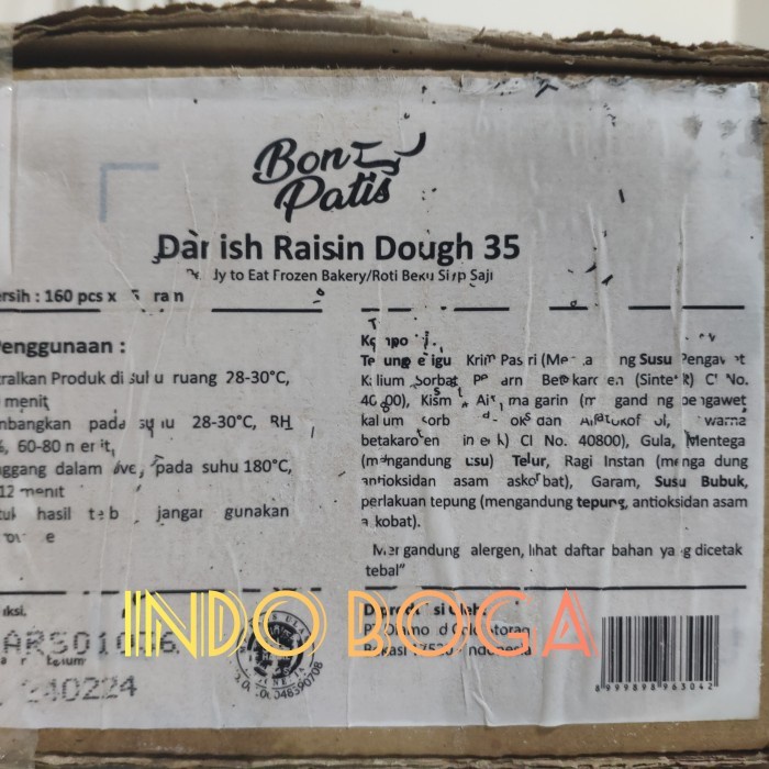 

Bonpatis danish raisin 35gr isi 10pcs / pack danish raisin roll REPACK