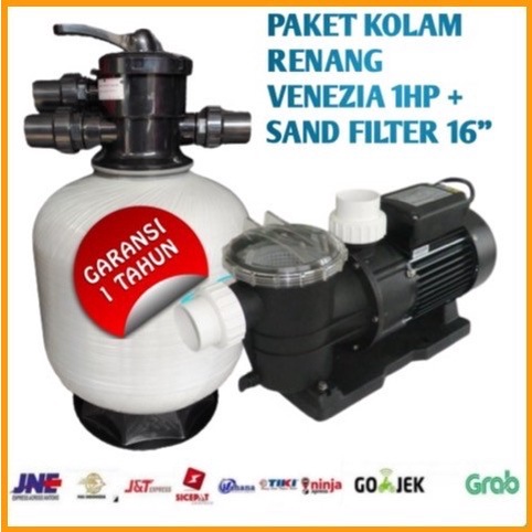 Pompa Air Kolam Renang 1HP Sand Filter 16" Paket Kolam Renang 1 set