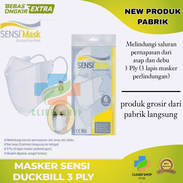 MASKER SENSI DUCKBILL 3 PLY / MASKER 3 PLY / MASKER SENSI 6 PCS