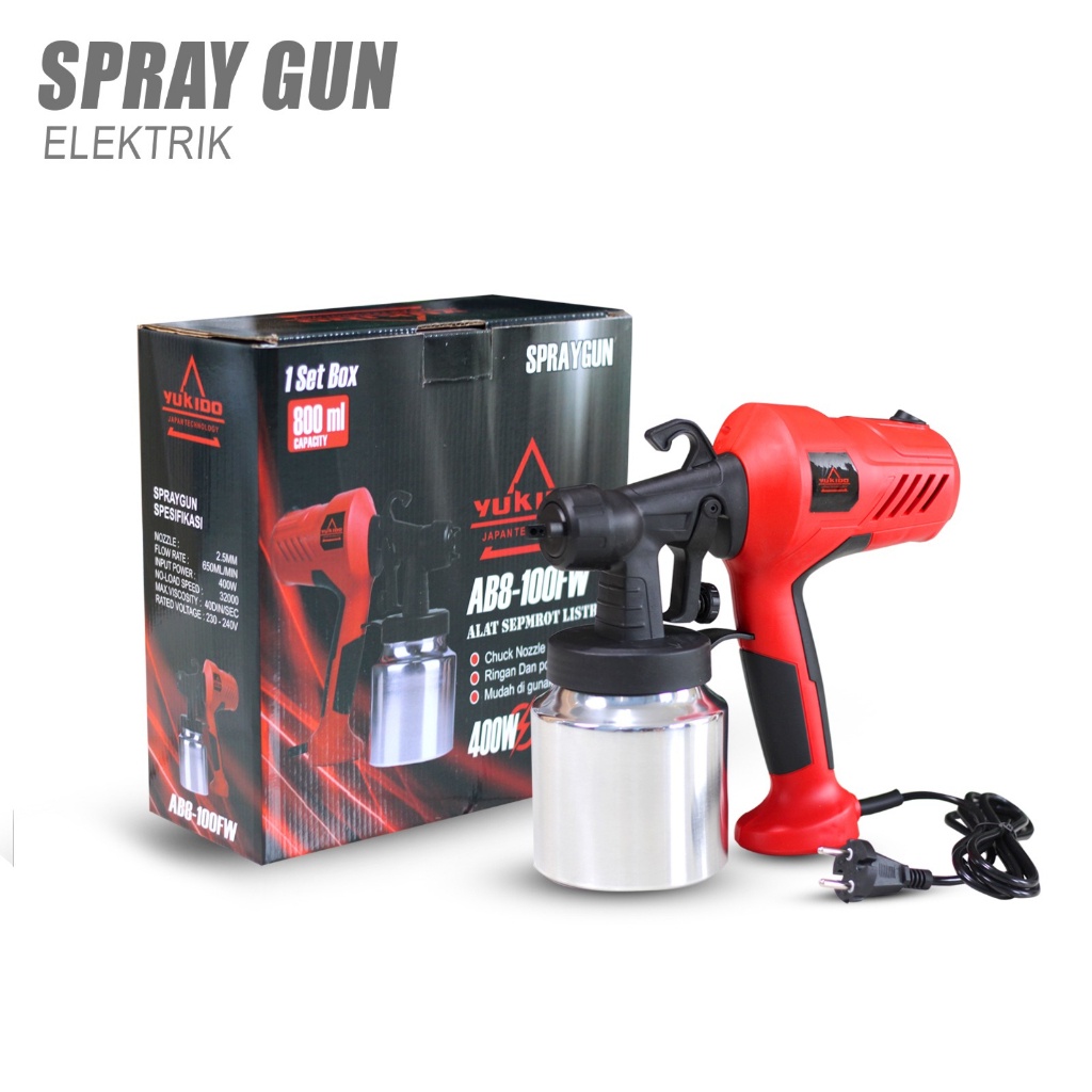 PROMO Spray gun elektrik electric sprayer gun Yukido Spray Gun Elektrik Semprotan Cat Listrik 800ml 