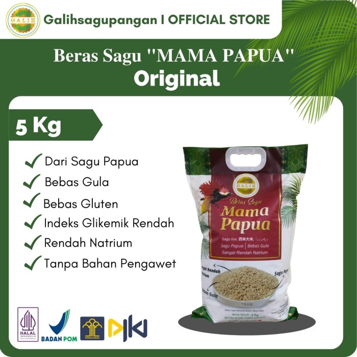 

[Big Sale] Beras Sagu Original Mama Papua Kemasan 5 Kg