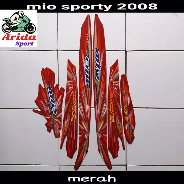striping mio smile sticker  yamaha mio smile sporty karbu lama thn 2008 merah stiker mio smile old