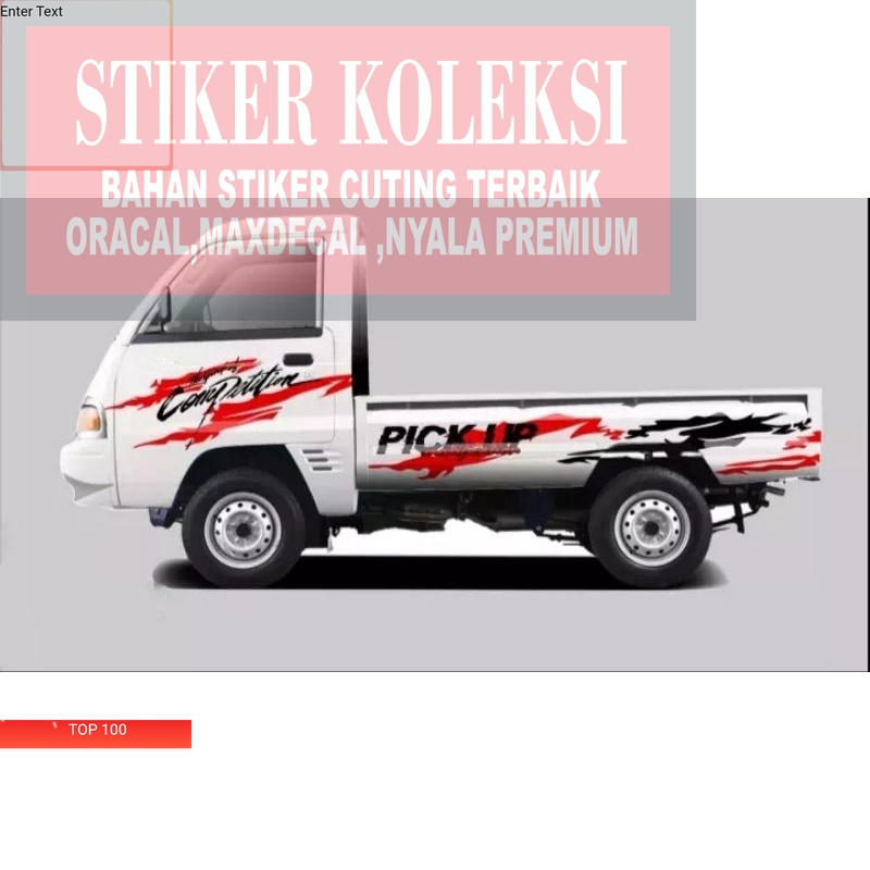 stiker cuting 0213 sticker cutting mobil pick up TSS12O FUTURA CARRY 01 jenis pick up GRAND MAX juga
