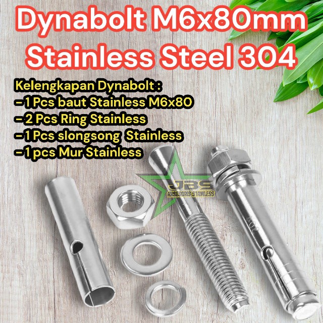 DYNABOLT/ANCHOR BOLT M6×80 STAINLESS 304 GD27