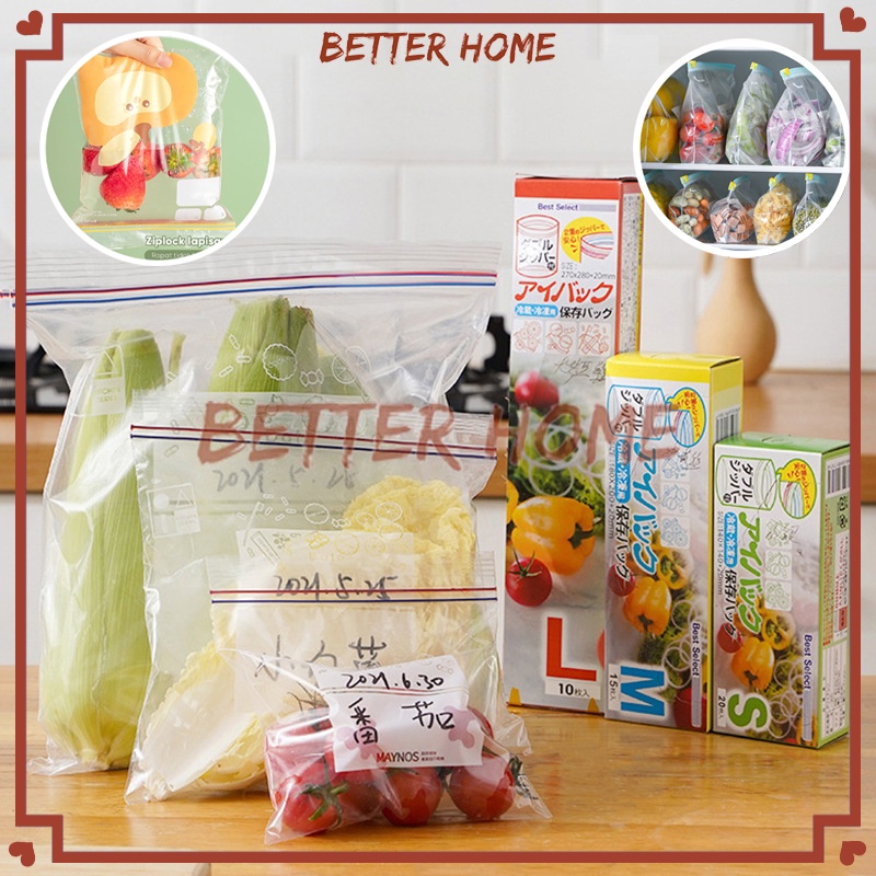 Sayuran Sayuran Zipper Bag Organizer Reusable/Plastik Double Ziplock Kulkas/Plastik Kulkas Penyimpan