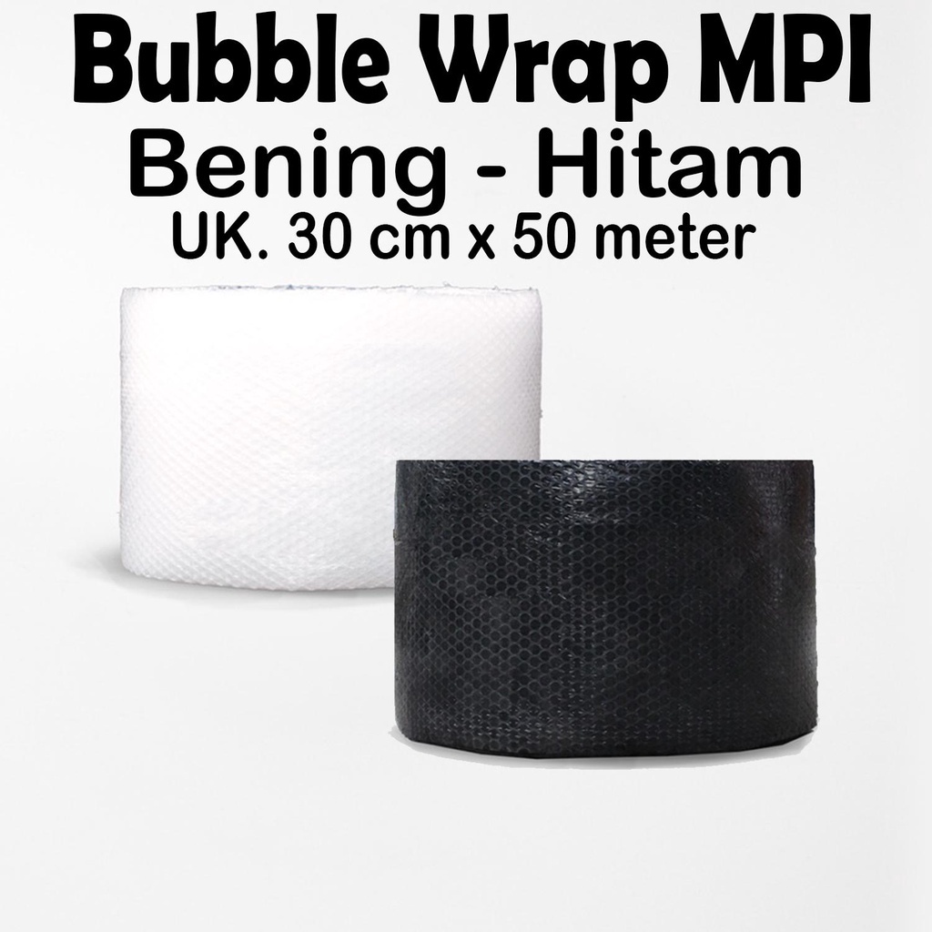 

Bubble Wrap MPI Bening Ukuran 30 cm x 50 meter - Bubble Wrap Hitam 30 cm x 50 meter - Master Pack Indonesia