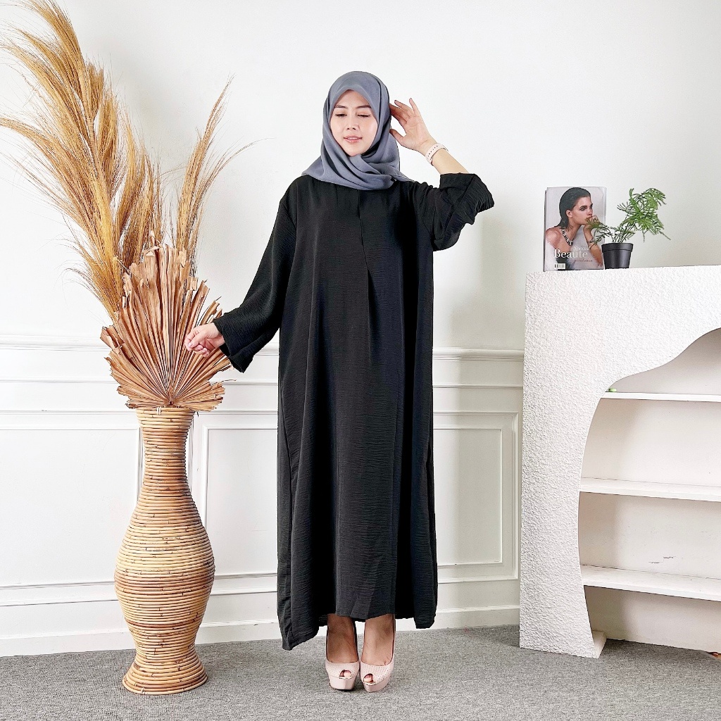 JKFashion - REC Dress Fashion Wanita Muslim Nadya Gamis Abaya CRINCLE
