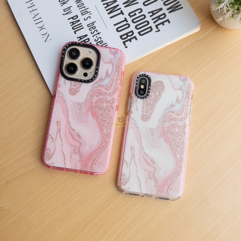 CASETIFY IPHONE X XS XR 11 12 13 14 15 PRO MAX MINI PINK MARBLE