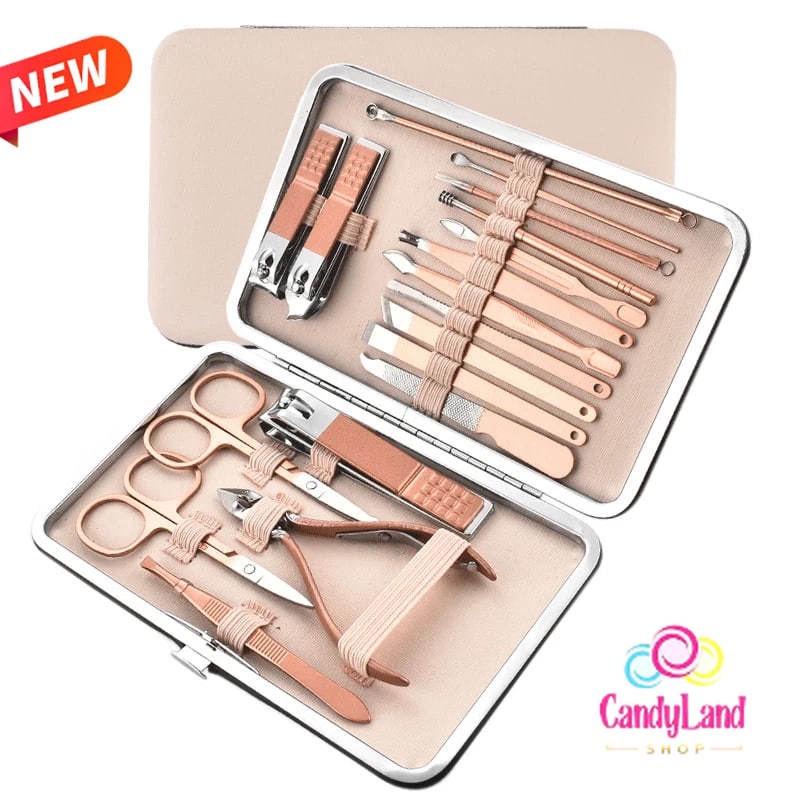 

19 Pcs Set Gunting Kuku Dan Pinset Bahan Stainless Steel Manicure Pedicure