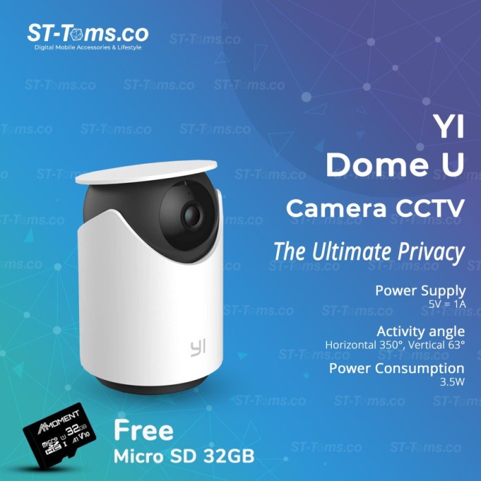 Yi Dome U 3MP 1296P Smart IP Camera 360 Kamera CCTV - Yi Dome U Free