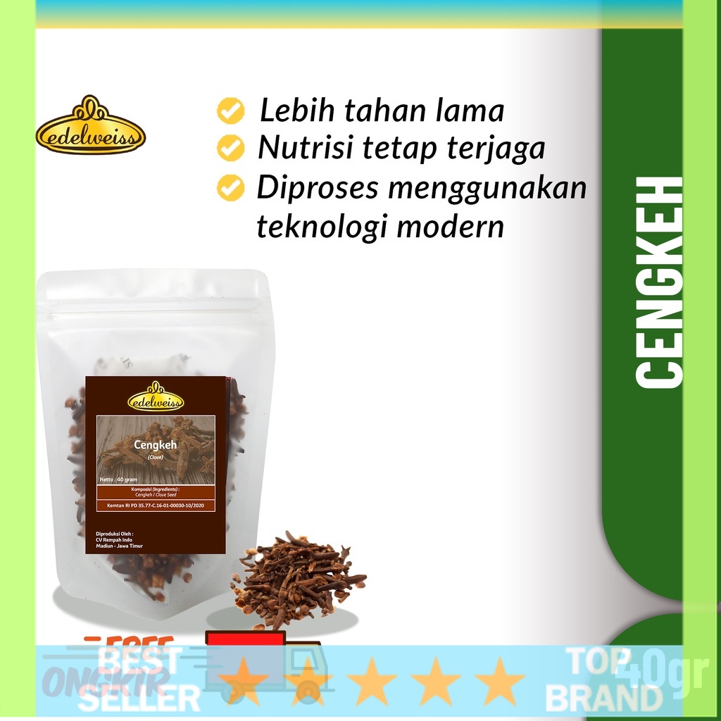 Edelweiss Cengkeh Kering Murni Refill Pack 40gr (Dried Clove)