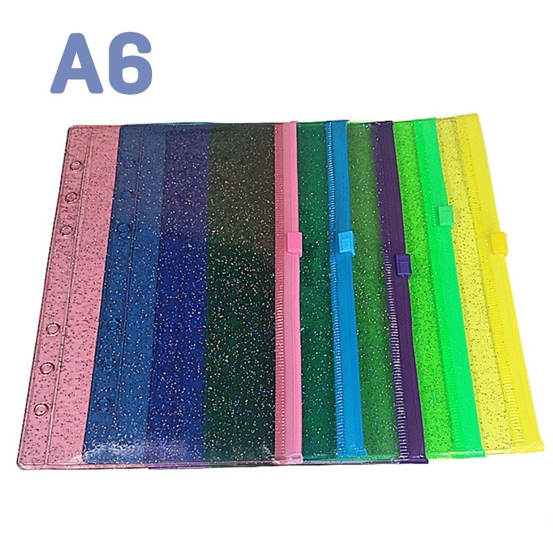 

Color loose-leaf book storage bag handbook material storage bag A6 bookkeeping deposit money can put money zipper bag-YuanYuanMall