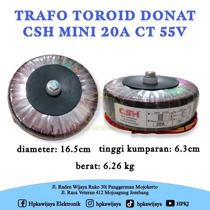 TRAVO TRAFO TOROID DONAT CSH MINI 20A CT 55V trafo donat CSH 20 A CT 55 V