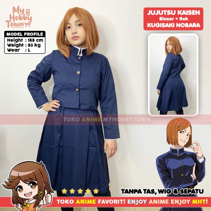 Kostum Cosplay Anime Jujutsu Kaisen Nobara Kugisaki Seragam Sekolah - M